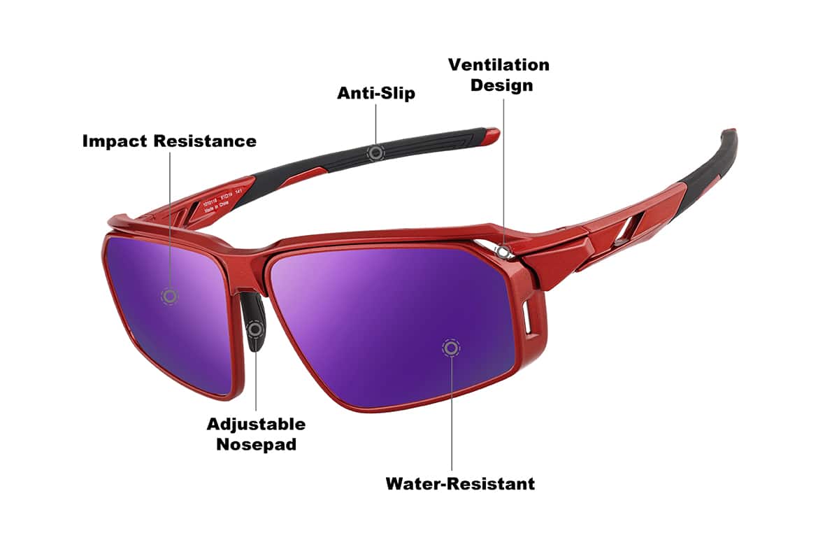 Red Zunnies - Rectangle Wrap-Around Sunglasses #1010118