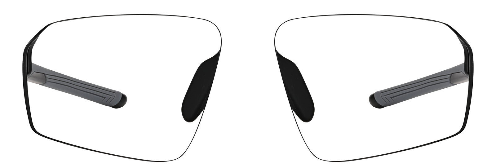 Front view of Zunnies - Rectangle Wrap-Around Sunglasses 1010121 in Black