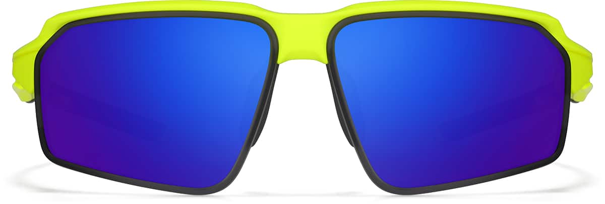 Front view of Zunnies - Rectangle Wrap-Around Sunglasses 1010122 in Yellow