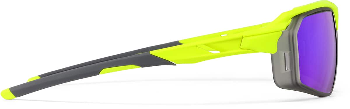 Side view of Zunnies - Rectangle Wrap-Around Sunglasses 1010122 in Yellow