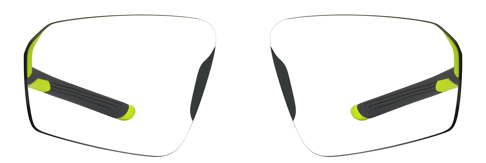Front view of Zunnies - Rectangle Wrap-Around Sunglasses 1010122 in Yellow