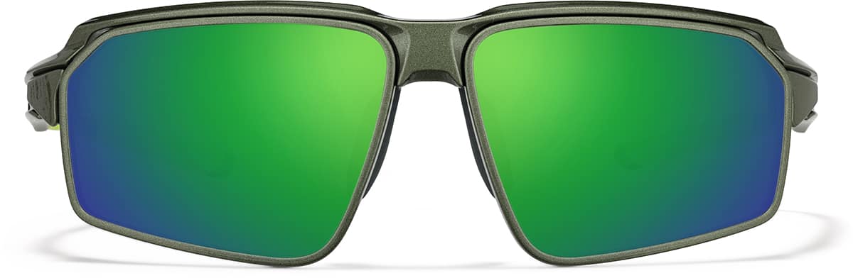 Front view of Zunnies - Rectangle Wrap-Around Sunglasses 1010124 in Green