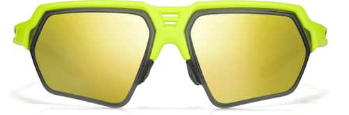 Chartreuse and Gray Zunnies - Wrap-Around Sunglasses