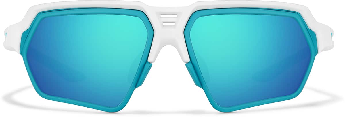 Front view of Zunnies - Wrap-Around Sunglasses 1010316 in White and Blue