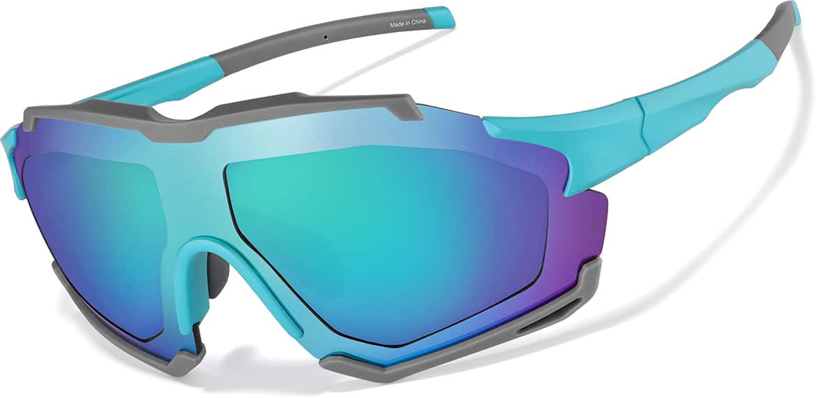高い品質 and Gray Blue Sunglasses Visor Wrap-Around - Zunnies パーツ