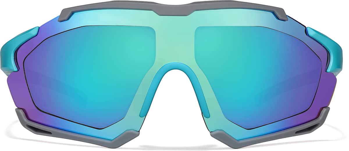 Front view of Zunnies - Wrap-Around Visor Sunglasses 1010412 in Gray and Blue