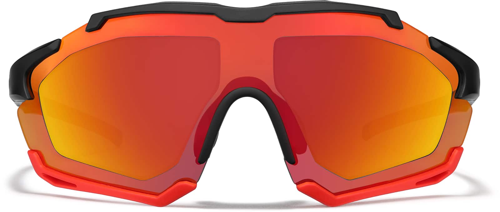 Front view of Zunnies - Wrap-Around Visor Sunglasses 1010418 in Black and Red