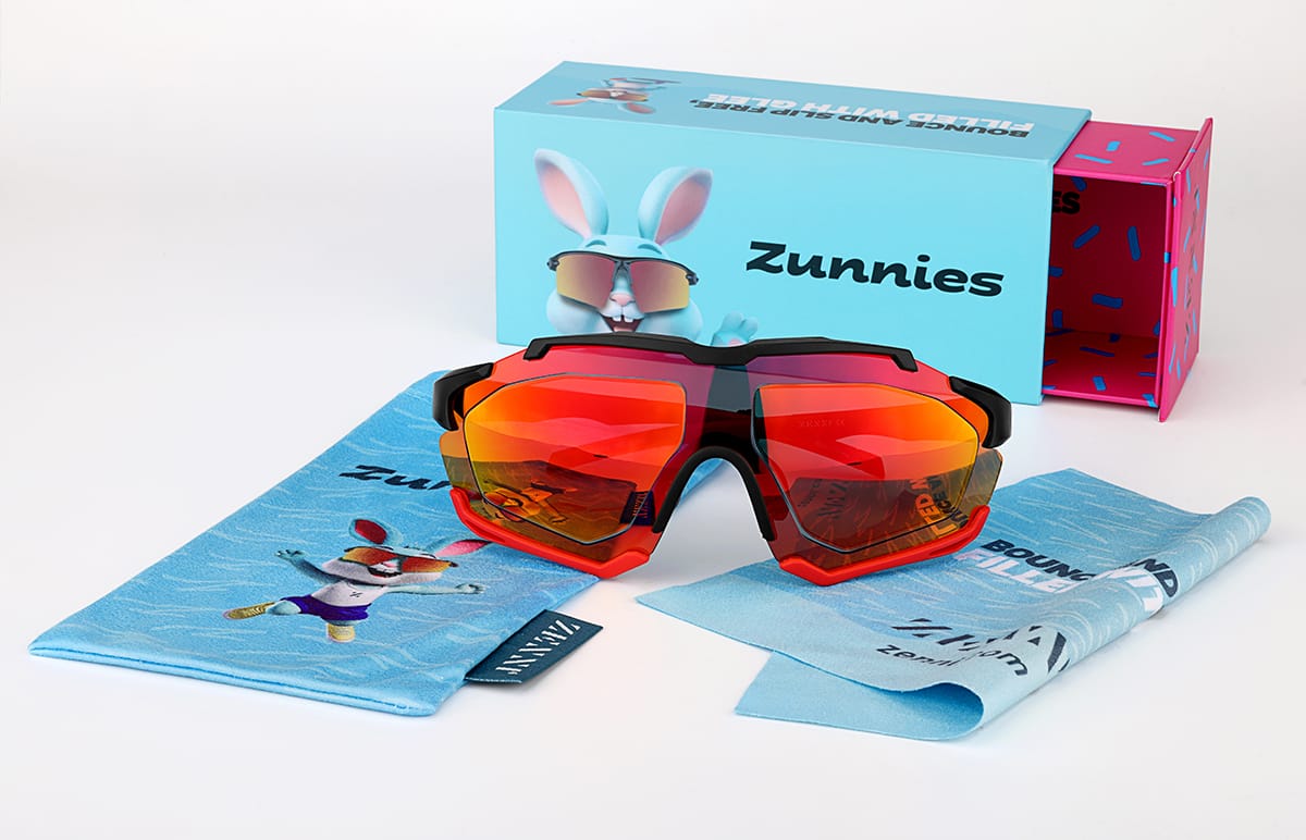 Black and Red Zunnies - Wrap-Around Visor Sunglasses