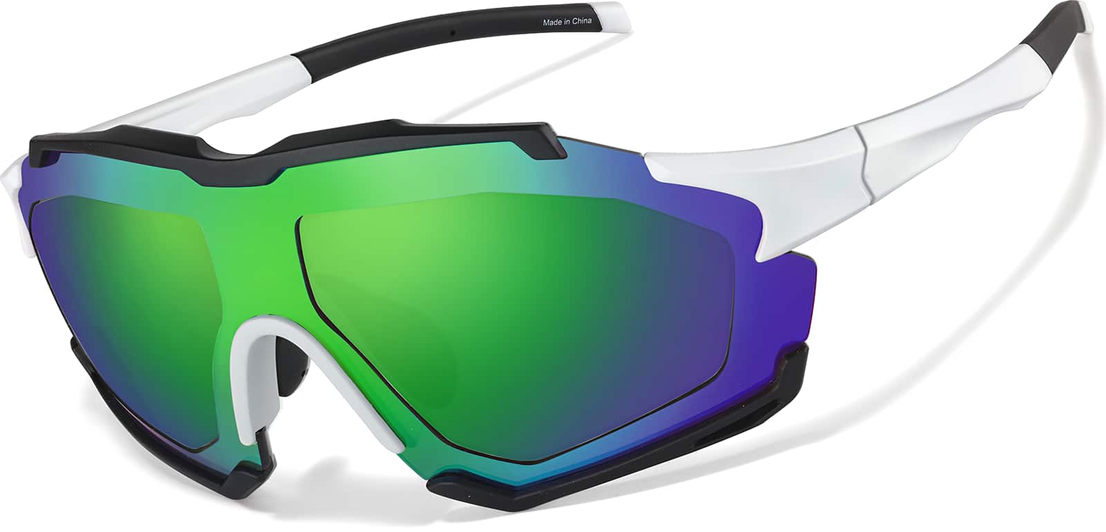 Angle view of Zunnies - Wrap-Around Visor Sunglasses 1010421 in Black and White