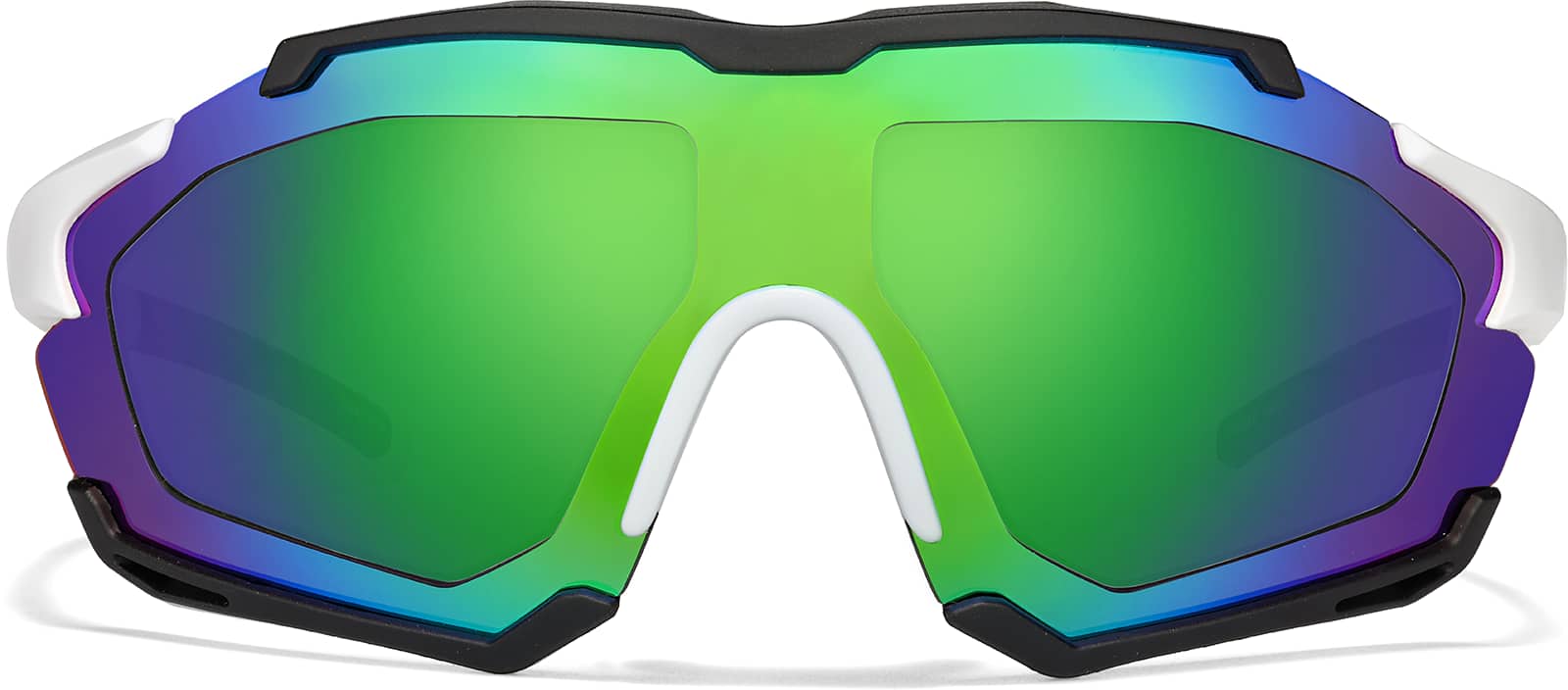 Front view of Zunnies - Wrap-Around Visor Sunglasses 1010421 in Black and White