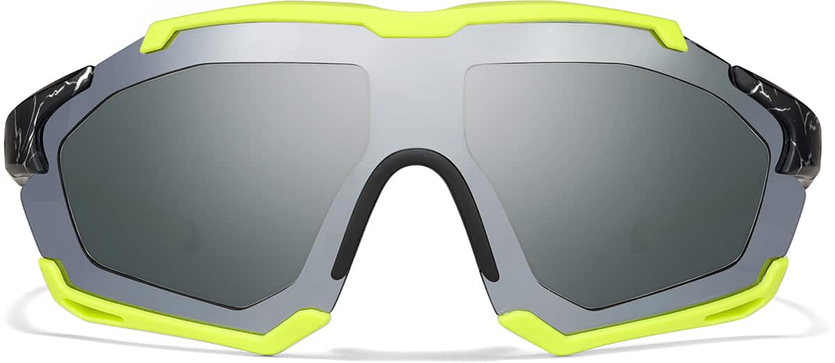 Front view of Zunnies - Wrap-Around Visor Sunglasses 1010424 in Green and Black