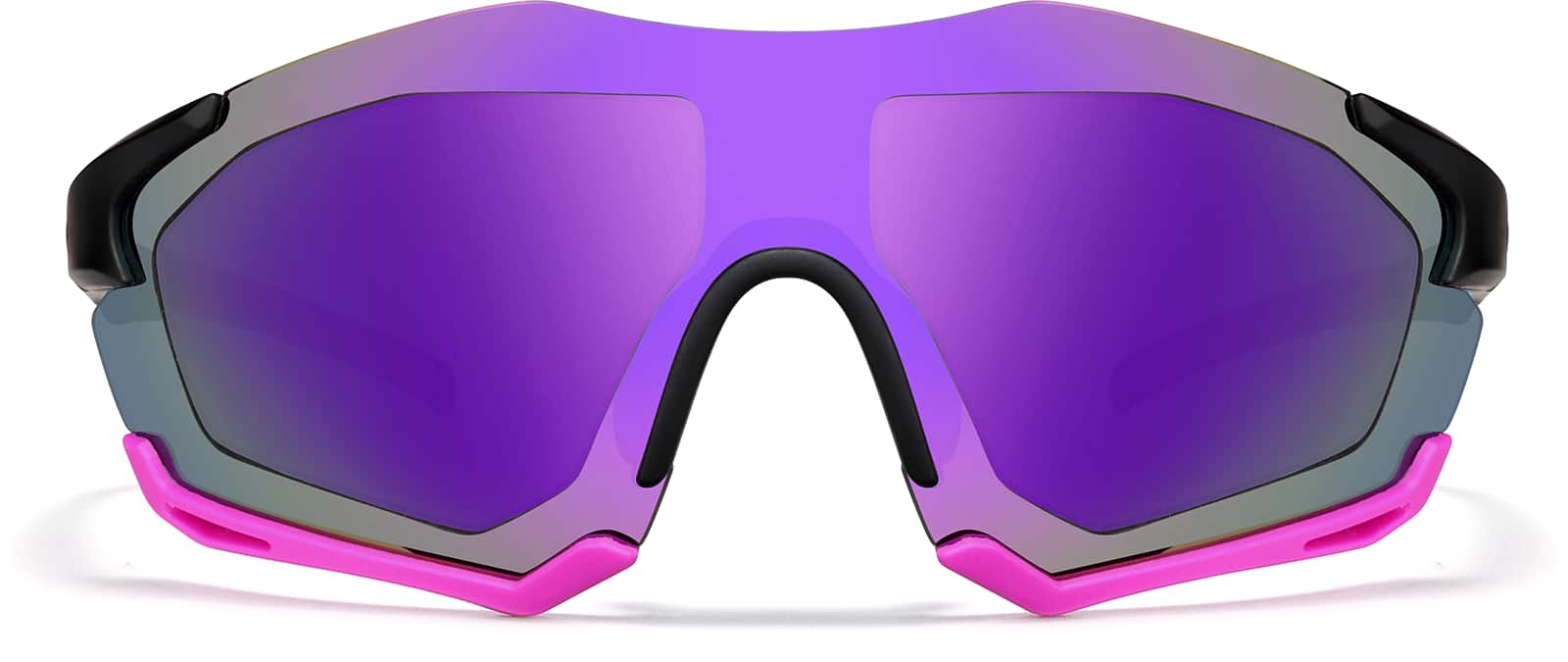 Front view of Zunnies - Wrap-Around Visor Sunglasses 1010517 in Purple and Black
