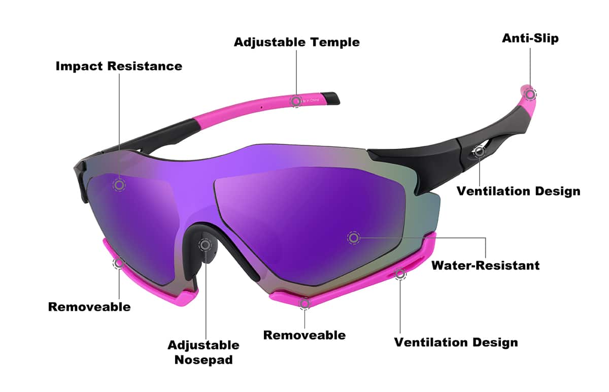 大人気新品  - Zunnies Black and Purple Wrap-Around Sunglasses Visor アクセサリー
