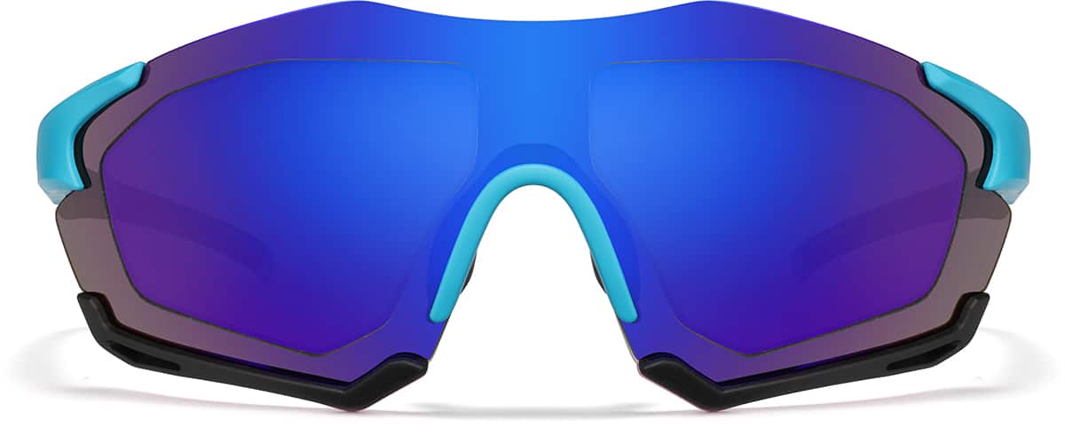 Front view of Zunnies - Wrap-Around Visor Sunglasses 1010521 in Black and Blue