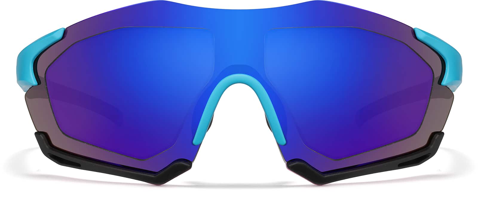 Front view of Zunnies - Wrap-Around Visor Sunglasses 1010521 in Black and Blue