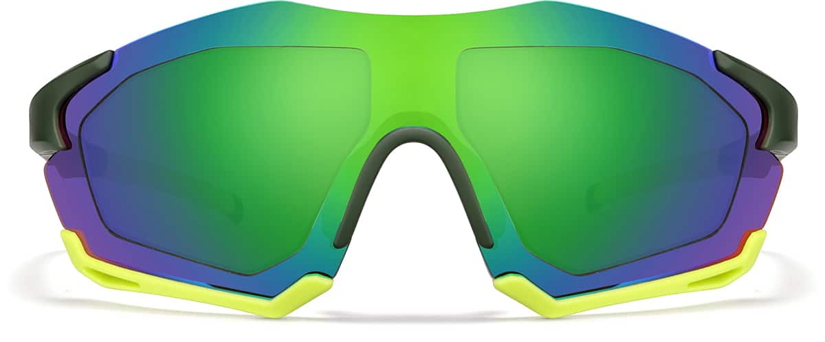 Front view of Zunnies - Wrap-Around Visor Sunglasses 1010522 in Yellow and Black