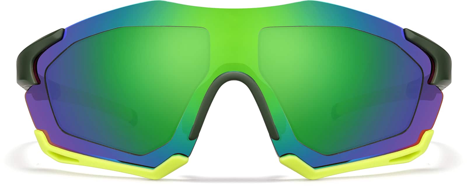 Front view of Zunnies - Wrap-Around Visor Sunglasses 1010522 in Yellow and Black