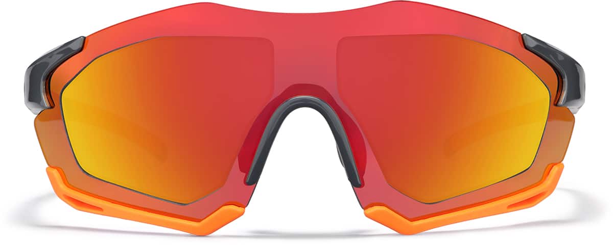 Orange and Gray Zunnies - Wrap-Around Visor Sunglasses
