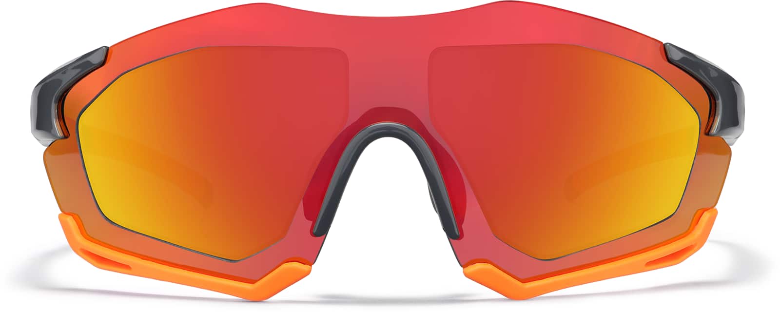 Front view of Zunnies - Wrap-Around Visor Sunglasses 1010542 in Orange and Gray