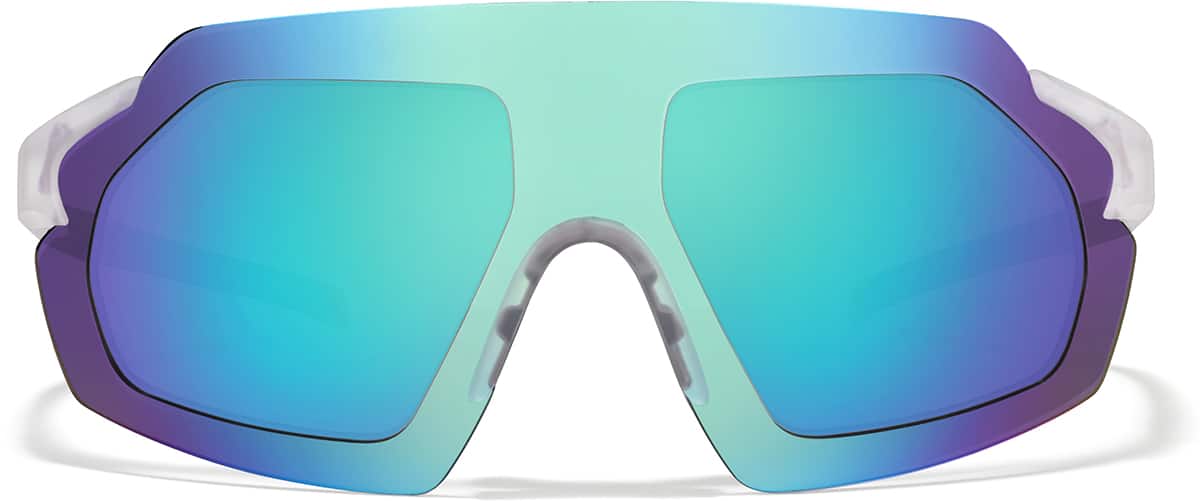 Clear with Sky Blue Mirror Zunnies - Wrap-Around Shield