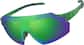 Angle view of Zunnies - Wrap-Around Shield Sunglasses 1010624 in Green with Green Mirror thumbnail