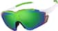 Angle view of Zunnies - Wrap-Around Shield Sunglasses 1010724 in Green with Green Mirror thumbnail
