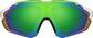 Front view of Zunnies - Wrap-Around Shield Sunglasses 1010724 in Green with Green Mirror thumbnail