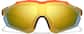 Front view of Zunnies - Wrap-Around Shield Sunglasses 1010742 in Orange with Gold Mirror thumbnail