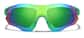 Front view of Zunnies - Wrap-Around Shield Sunglasses 1010824 in Green with Green Mirror thumbnail