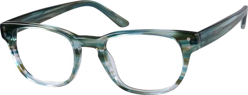 Angle view of Square Glasses 101124 in Green