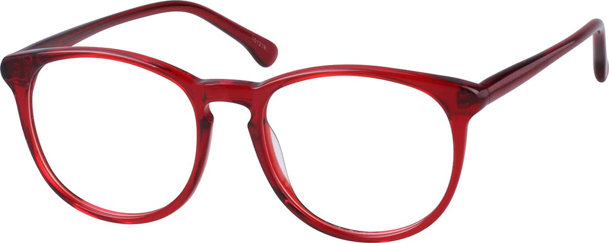 Angle view of Round Glasses 101218 in Red