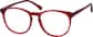 Angle view of Round Glasses 101218 in Red thumbnail