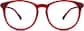 Front view of Round Glasses 101218 in Red thumbnail