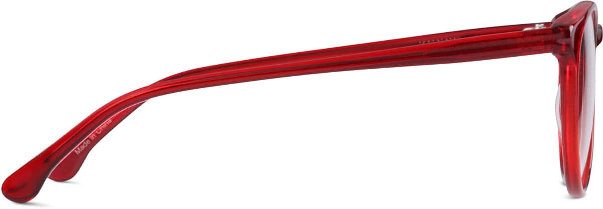 Side view of Round Glasses 101218 in Red