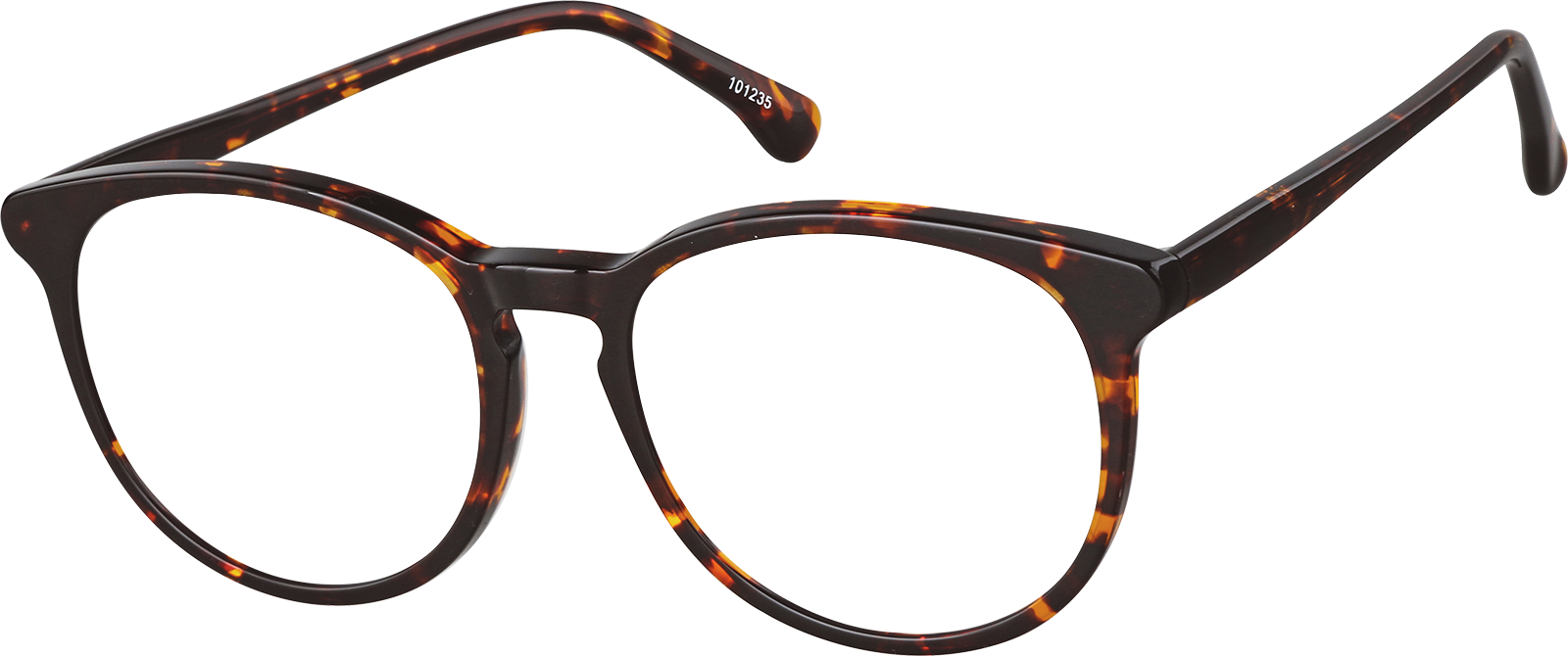 Angle view of Round Glasses 101235 in Tortoiseshell