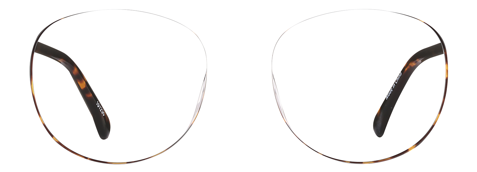 Front view of Round Glasses 101235 in Tortoiseshell