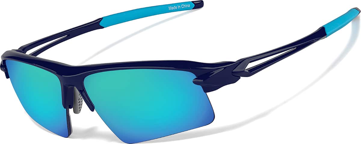 Blue Outrider - Wrap-around Sunglasses #1012616 | Zenni Optical