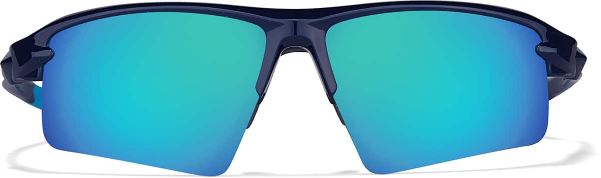 Front view of Outrider - Wrap-around Sunglasses 1012616 in Blue