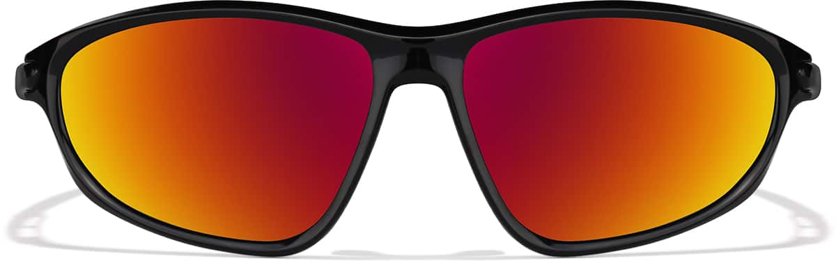 Front view of Zunnies -Wrap-Around Sports Sunglasses 1012921 in Black