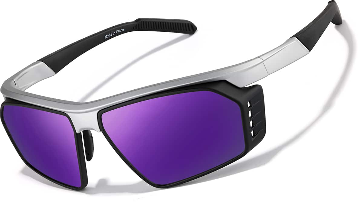 SUN★ White Zunnies - Rectangle Wrap-Around Sunglasses #1010130