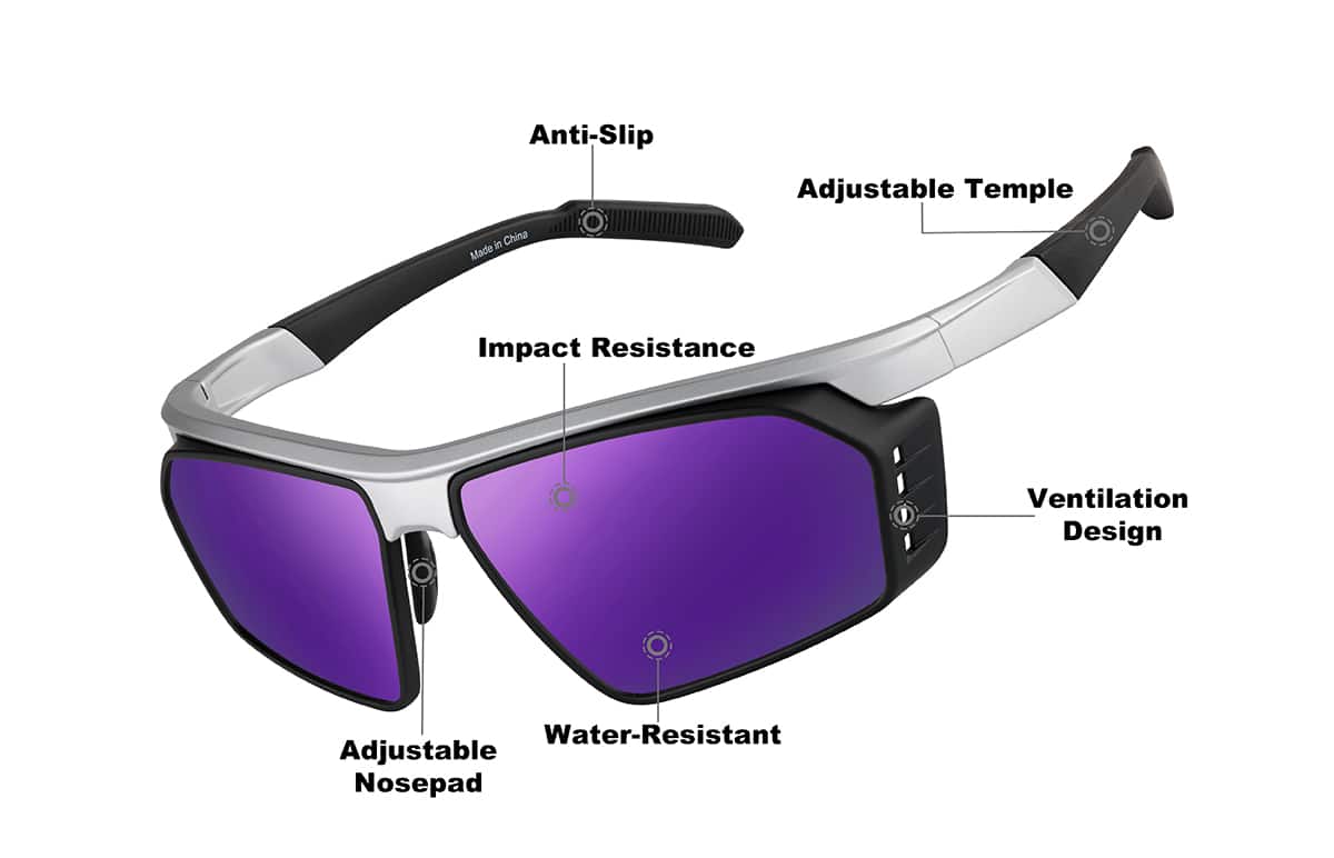 Silver Zunnies -Wrap-Around Sports Sunglasses #1013011
