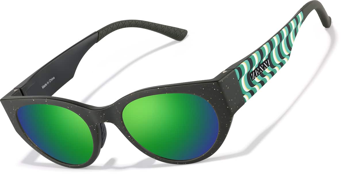 Green Zunnies - Sports Oval Sunglasses #1013324 | Zenni Optical
