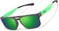 Angle view of Zunnies - Aviator Sports Sunglasses 1014112 in Gray and Neon Green thumbnail
