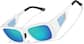 Angle view of Rectangle Sports Sunglasses 1014330 in White thumbnail