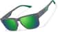 Angle view of Zunnies - Lentes de Sol deportivas rectangulares 1014412 in Gris y verde thumbnail
