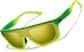 Angle view of Zunnies - Lunettes de soleil de sport enveloppantes 1014524 in Verte thumbnail