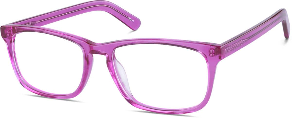 Angle view of Square Glasses 102217 in Purple