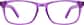 Front view of Rectangle Glasses 102217 in Purple thumbnail