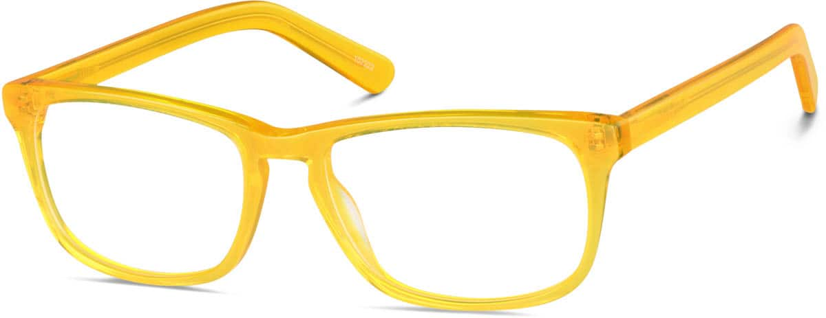 Angle view of Square Glasses 102222 in Orange