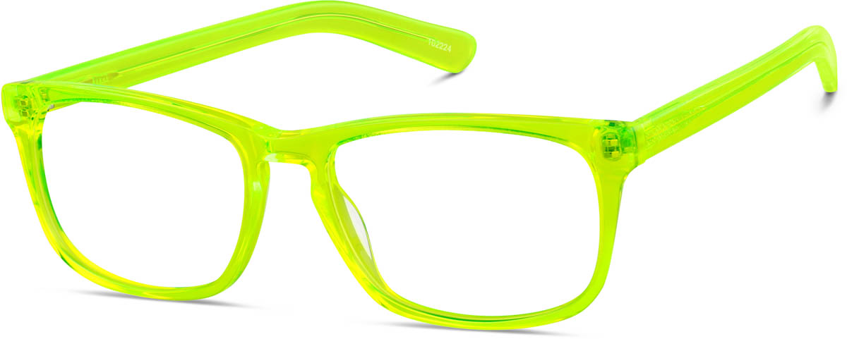 Zenni Bold Square Prescription Glasses Green Plastic Full Rim Frame